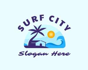 Beach House Surfing logo design