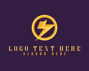 Voltage - Energy Thunder Lightning logo design