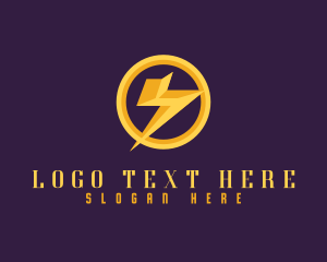 Technician - Energy Thunder Lightning logo design