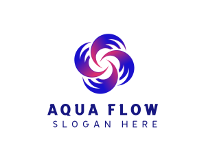 Flowing - HVAC Fan Ventilation logo design