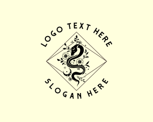 Snake Floral Boho Logo