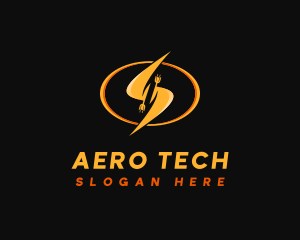 Electric Tech Lightning logo design