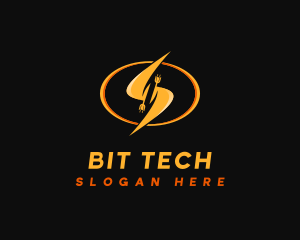 Electric Tech Lightning logo design