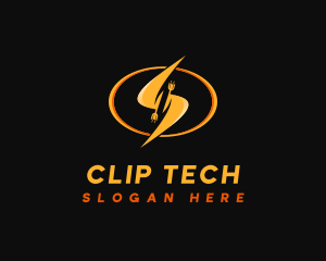 Electric Tech Lightning logo design