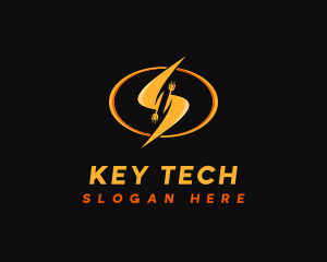 Electric Tech Lightning logo design