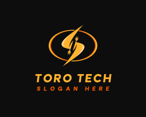 Electric Tech Lightning logo design