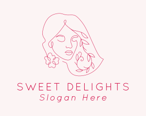 Flower Beauty Cosmetics Woman logo design