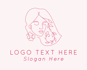 Pink - Flower Beauty Cosmetics Woman logo design