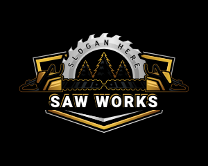 Chainsaw Woodwork Woodcutter logo design