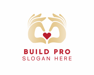 Support - Hand Heart Love logo design
