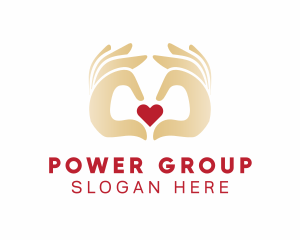 Social - Hand Heart Love logo design