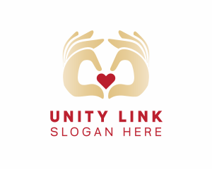 Togetherness - Hand Heart Love logo design