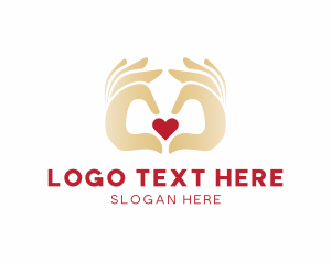 Togetherness - Hand Heart Love logo design