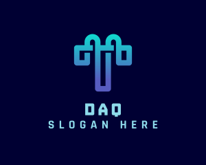 Modern Digital Technology Letter T Logo