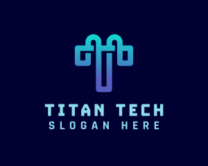 Modern Digital Technology Letter T logo design