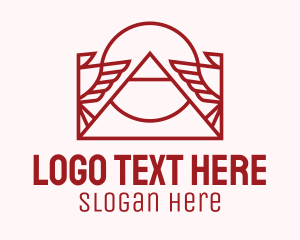 Tomb - Red Pyramid Eagle logo design