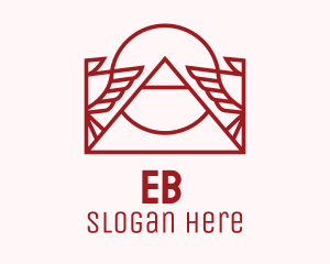 Egyptian - Red Pyramid Eagle logo design
