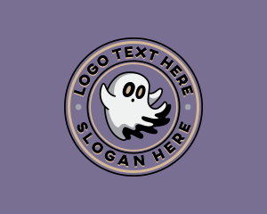 Halloween Ghost Cartoon Logo