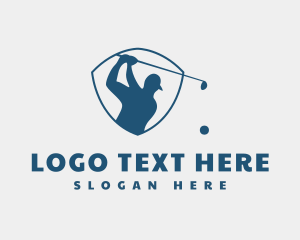 Golfer - Golf Club Shield logo design