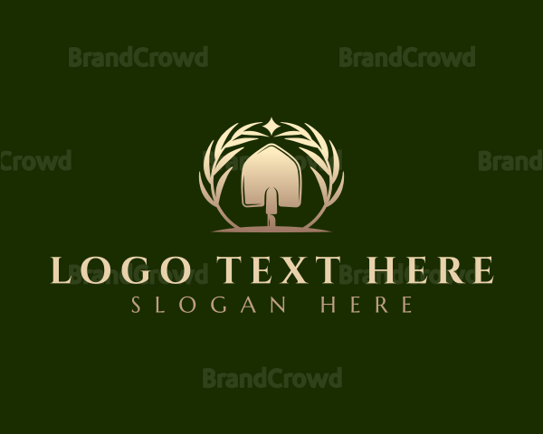 Garden Shovel Wreath Logo