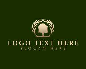 Landscaper - Garden Shovel Wreath logo design