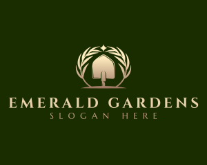 Garden Shovel Wreath logo design
