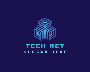 Net - Computer Software Cube logo design