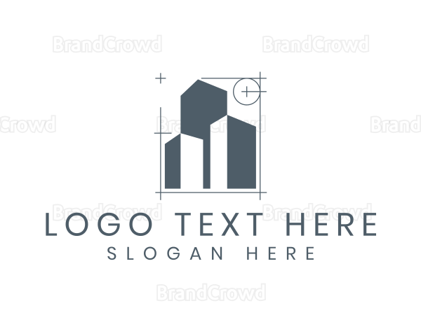 Building Blueprint Drafting Logo