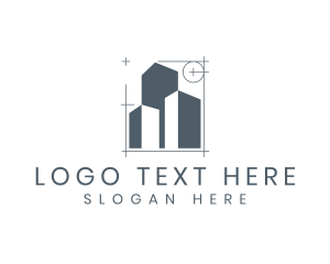 Construction - Building Blueprint Drafting logo design