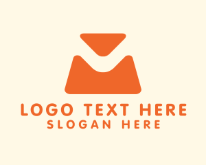 Shopping Bag - Orange Bag Letter M logo design