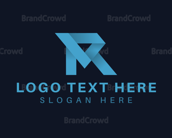 Origami Fold Startup Letter R Logo