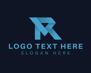 Origami Fold Startup Letter R logo design