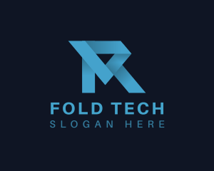 Fold - Origami Fold Startup Letter R logo design