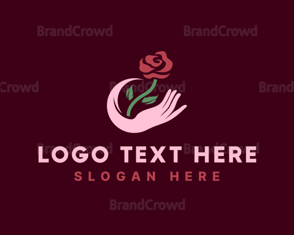 Hand Rose Florist Logo