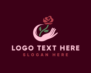 Leaf - Hand Rose Florist logo design