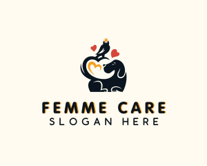 Dog Owl Pet Care logo design