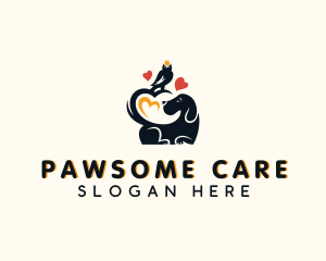 Dog Owl Pet Care logo design