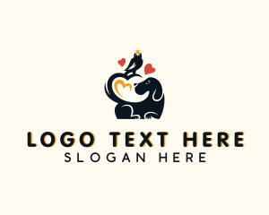 Dog Owl Pet Care Logo