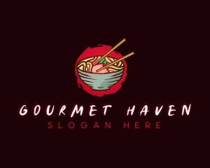 Ramen Noodle Dish logo design