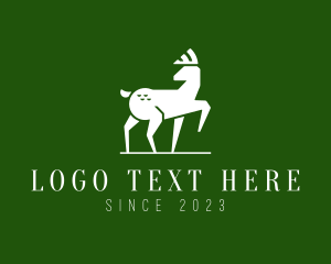 Woodland Animal - Wild Deer Silhouette logo design