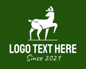 Silhouette - White Deer Silhouette logo design