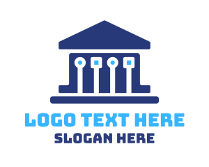 Online - Blue Circuit Pantheon logo design