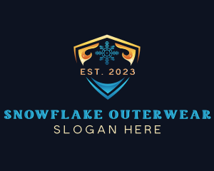 Snowflake Flame HVAC logo design