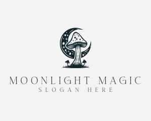 Night Moon Mushroom logo design