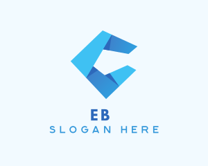 Education - Blue Origami Letter C logo design