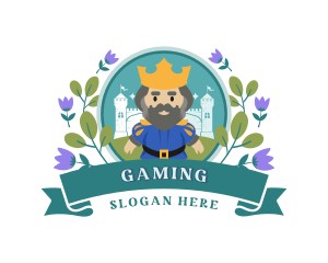 Kingdom - Cute Floral King Cartoon logo design