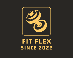 Workout - Yellow Workout Barbell logo design