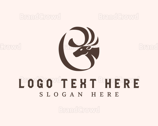 Elegant Deer Antlers Logo