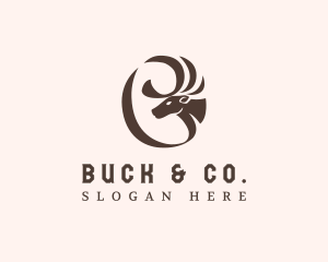 Elegant Deer Antlers logo design