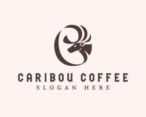 Caribou - Elegant Deer Antlers logo design